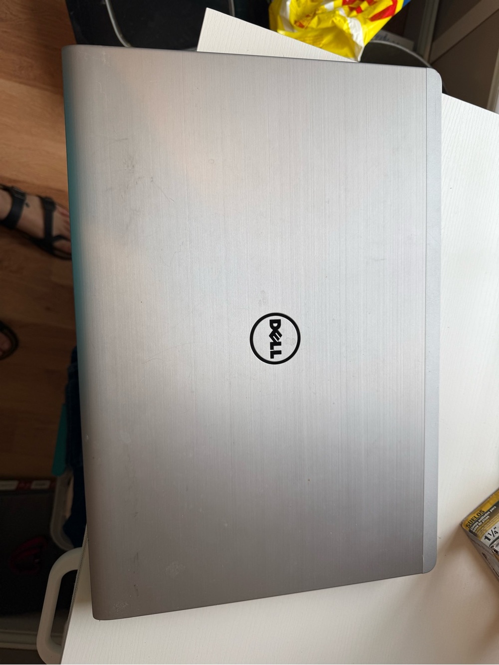Intel Silver Dell Laptop with Brushed Metal Finish